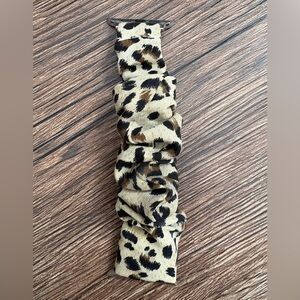 Leopard Print Scrunchie Watch band - Beige, Black & Brown
